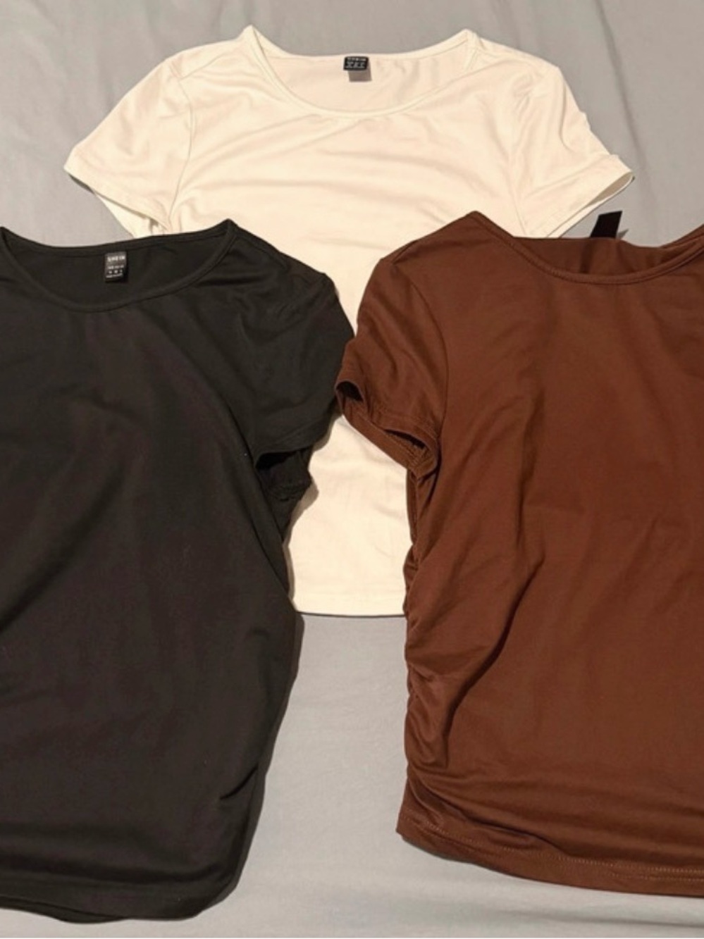 Everyday Scoop Neck Tee - Black, White & Brown